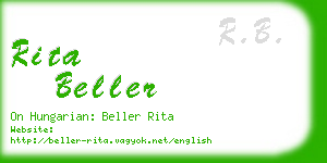 rita beller business card